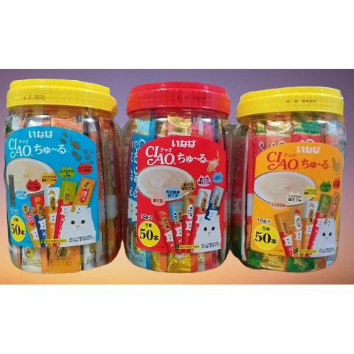 Ciao Churu Festive Bottle isi 50 x 14gr / Jar / Toples / Snack Kucing Jajanan Liquid