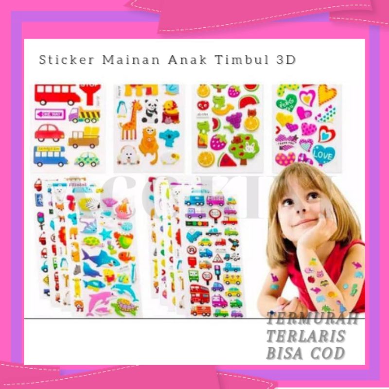

Acckini - Sticker Mainan Anak / Sticker Anak Timbul / Sticker 3D / Sticker Tempel Anak Perempuan dan Laki Termurah Bisa COD