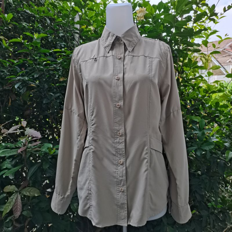 Reel Legend, Women's UPF 50 Long Sleeve Sun Protection Shirts Outdoor, Chrysler Light Cream.