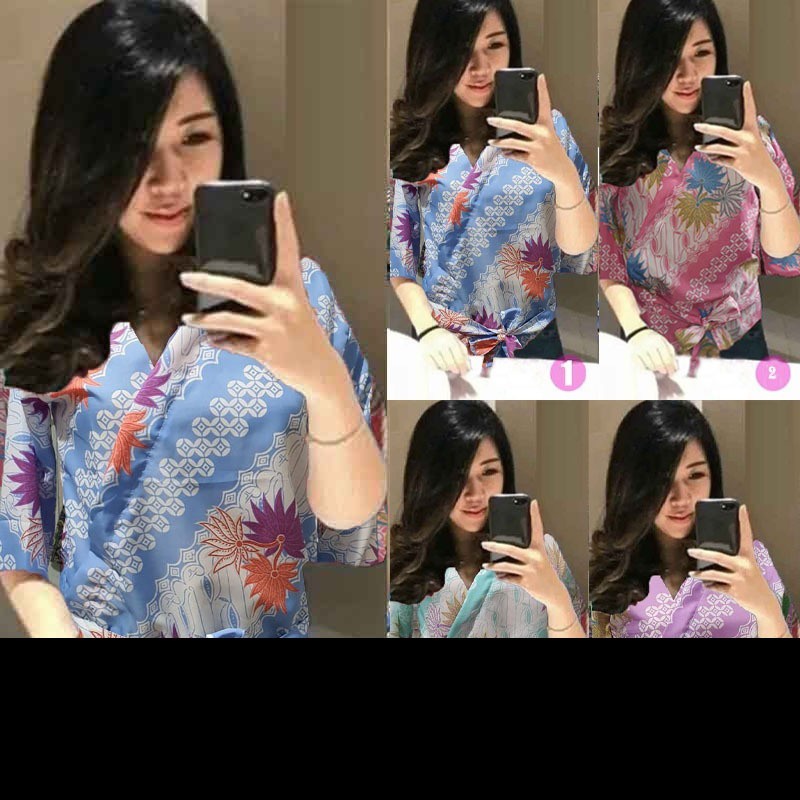 kimono batik (4warna)blouse batik, blouse kimono,atasan wanita,baju santai best seller