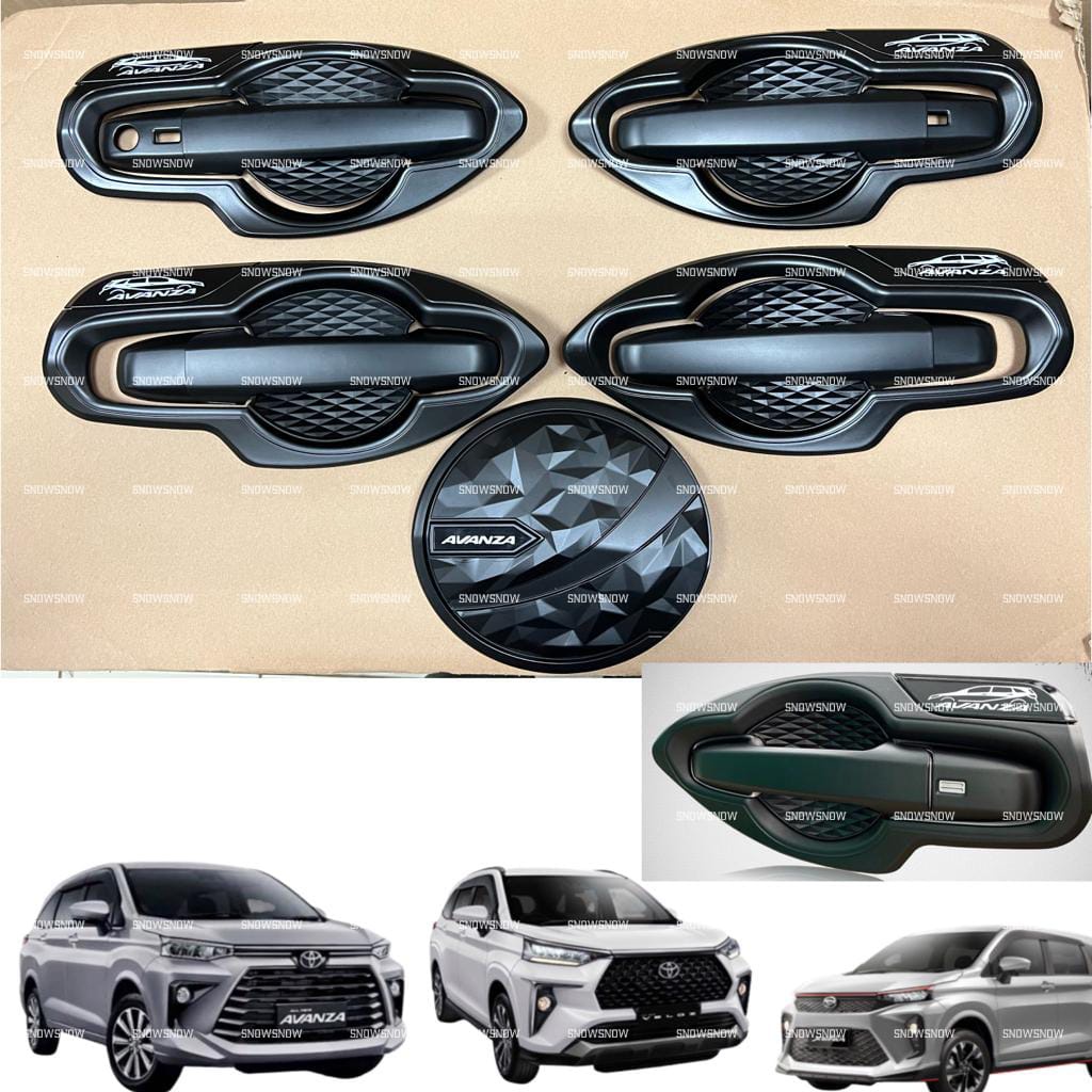 Paket Outer Handle Tank Cover Avanza Xenia Veloz 2022 2023 2024 UP Hitam