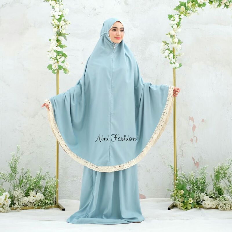 Mukena Dewasa Premium Jumbo Polos Bahan Katun Halus Dan Adem