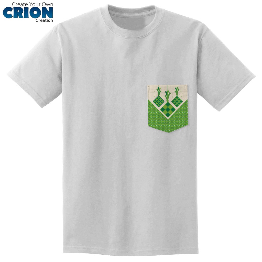 Crion Casual Tees Eid Mubarak Edition Pocket -Kaos Koko dengan Kantong