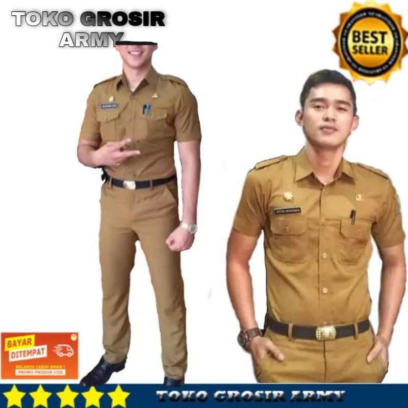 setelan pns coklat Termurah