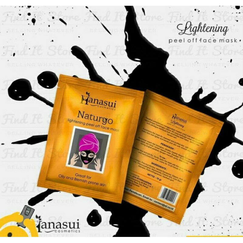 Hanasui Naturgo Lightening Peel of face mask masker hitam komedoBPOM