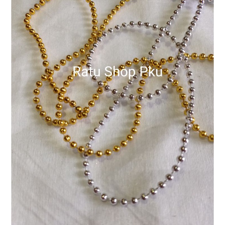 Mutiara Rantai 3mm Emas dan Perak