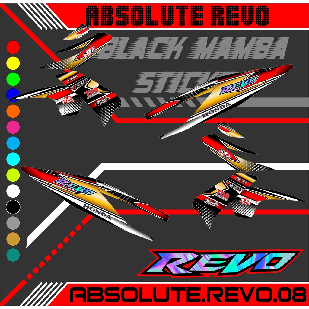 Striping Sticker Revo Absolute - Stiker Lis Variasi Revo 2010-2013 Desain Motif 08