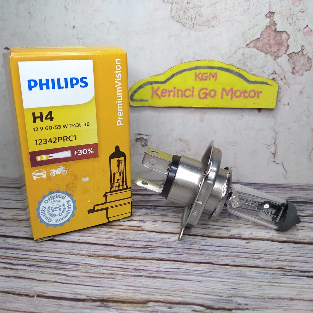 Bohlam Halogen Philips H4 12V 60/55W 12342PRC1 - Lampu H4 Headlamp