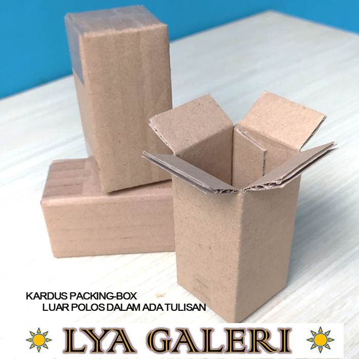 Karton Box Mini Uk.4x4x8 cm Kardus Packing Luar Polos Dalam Ada Tulisan-2