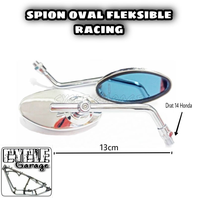 spion oval pendek kaca biru | spion custom oval pendek