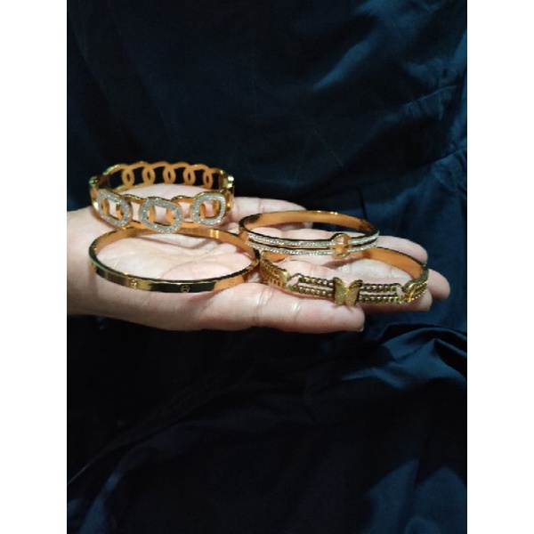 Gelang TITANIUM Emas berlapis permata Wanita