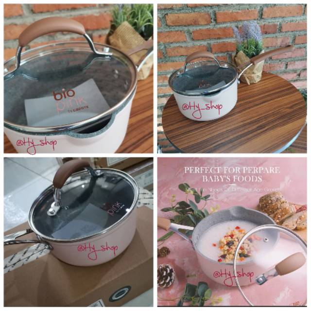 READY STOCK Carote Bio Series Pink Sauce Pan 16cm dan 18cm