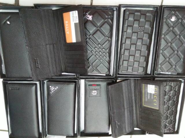 Dompet panjang lipat import kulit asli ada resleting dalam