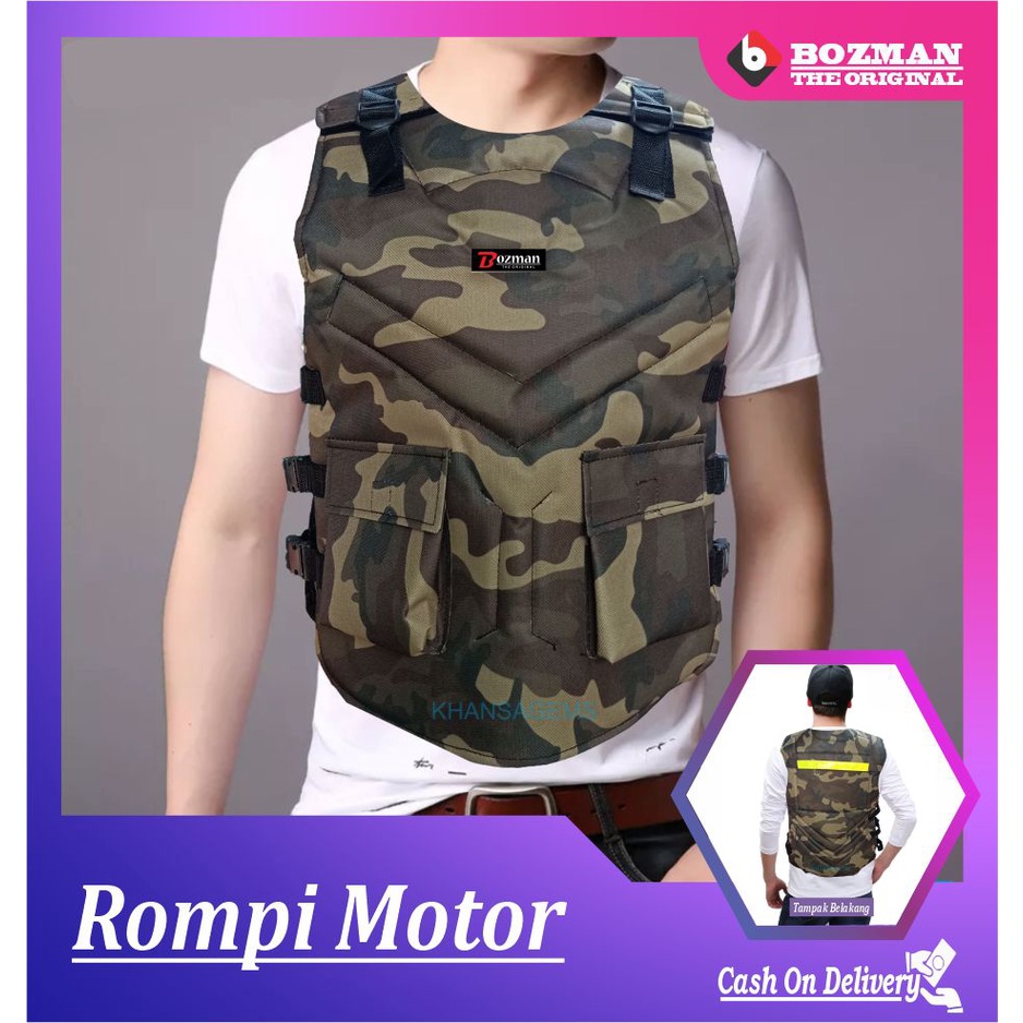 ROMPI MOTOR ANTI ANGIN PELINDUNG DADA TOURING/BIKERS-Double/Lor Army