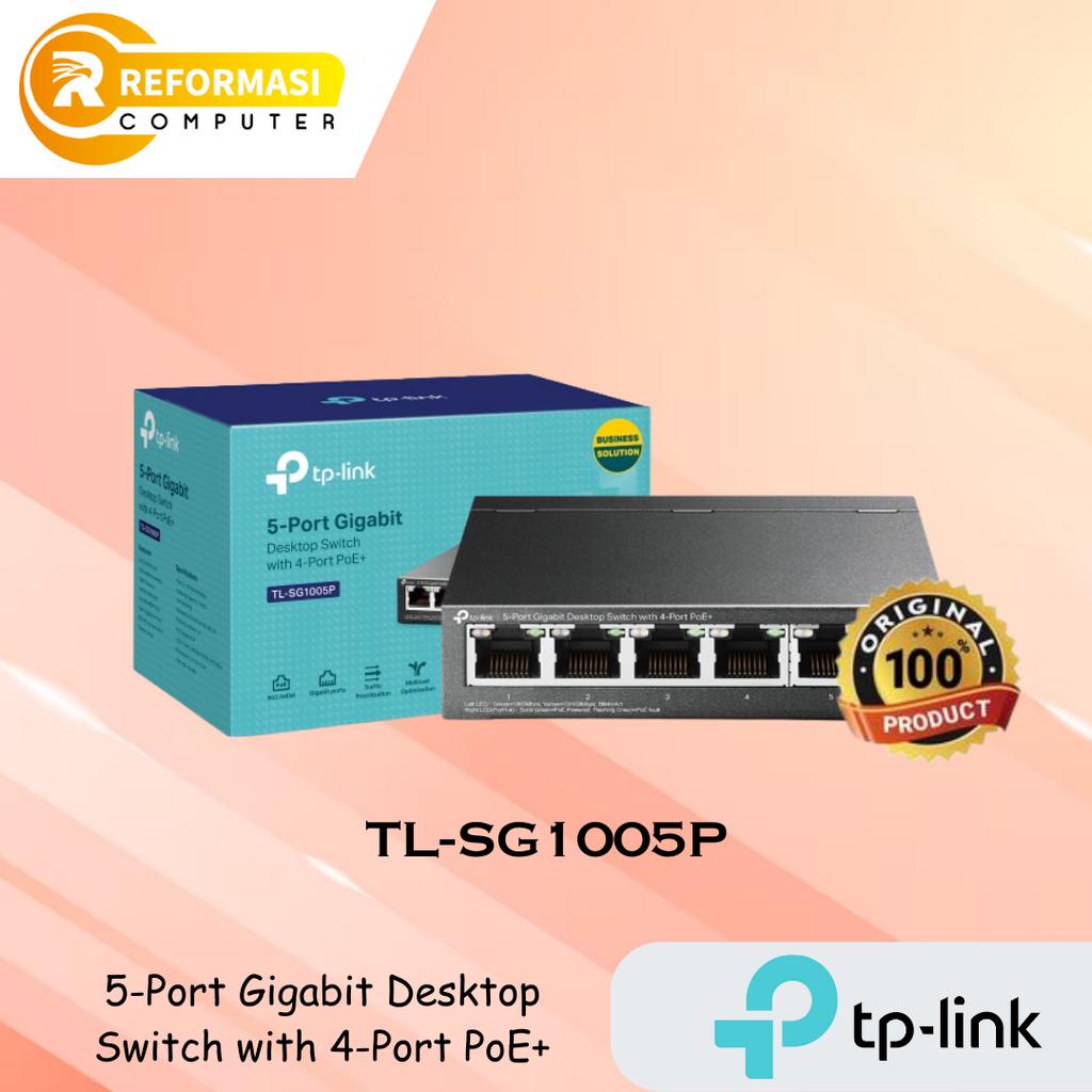 TP-LINK TL-SG1005P 5-Port Gigabit Desktop PoE Switch with 4-Port