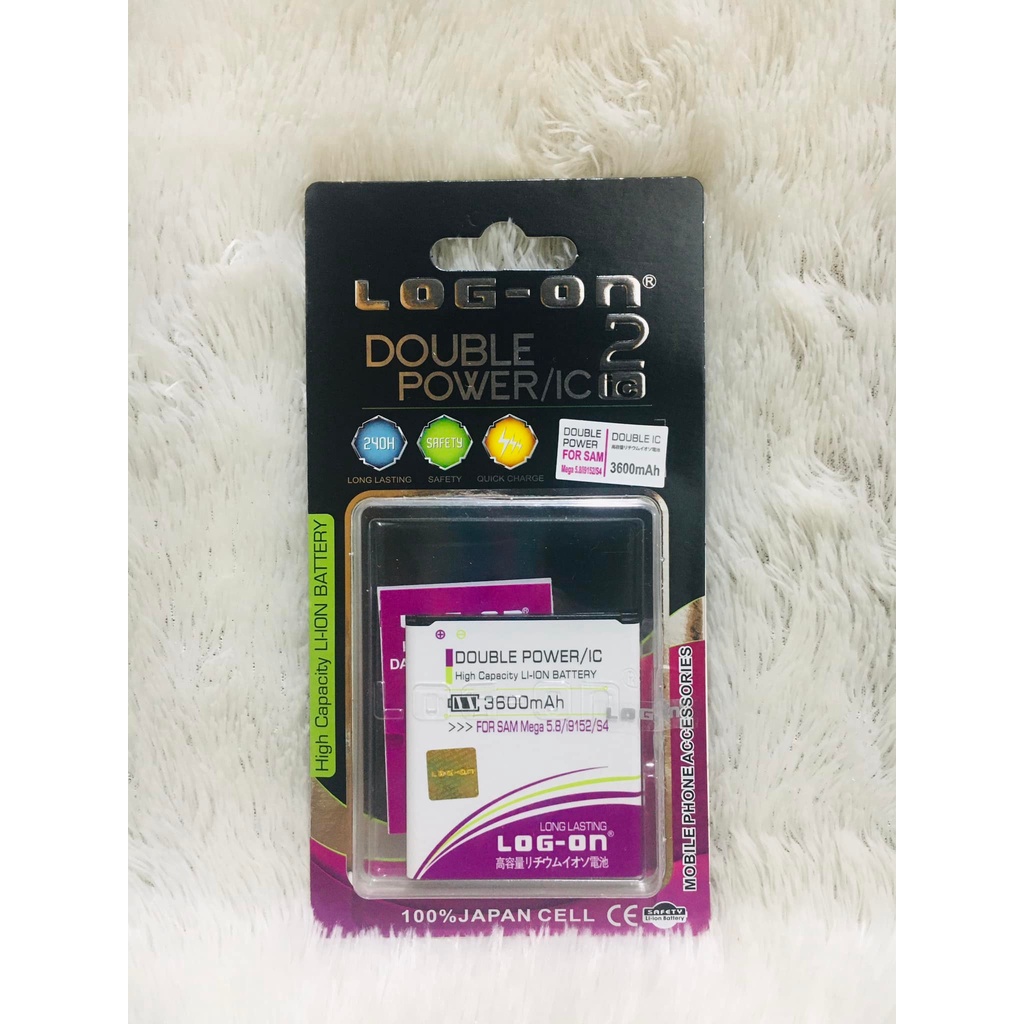 Baterai SAMSUNG GALAXY S4 I9500 Grand 2 G7102 G7106 Mega 5.8 I9152 3600mAh Double Power Log On