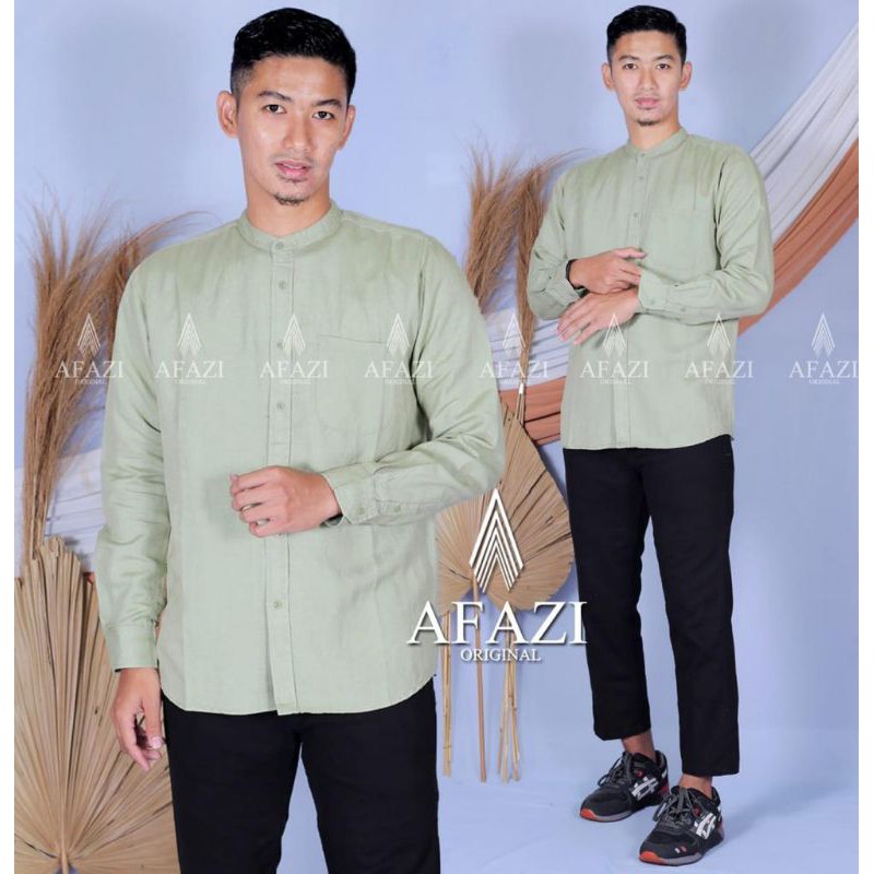KOKO AFAZI LENGAN PANJANG PREMIUM ORIGINAL AFAZI  FASHION PRIA KEMKO LAKI LAKI KANCING FULL
