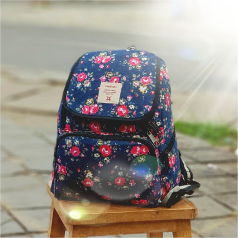 Tas Punggung Nilon Wanita Laki-laki Tas Sekolah Kuliah Pelajar Perempuan Jala Travel Ransel Laptop Keren Pria Perempuan Tas Buku Mode Wanita