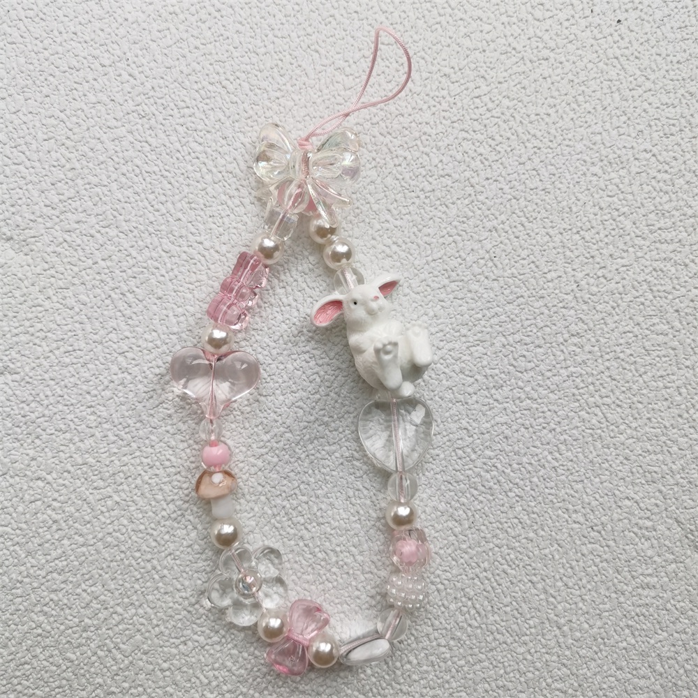 Tali Lanyard Manik-Manik Mutiara Akrilik Warna-Warni Anti Hilang Untuk Case Hp