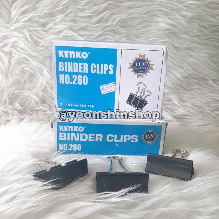 

Klip | Kenko Binder Clips No 260 ~ Klip Kertas Merk Kenko (1 Pack Isi 12 )
