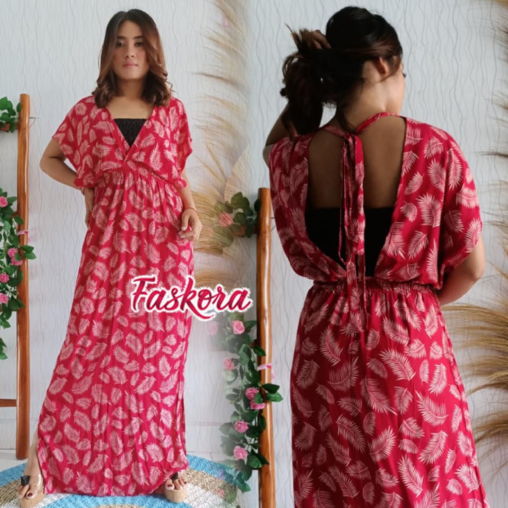 Maxi Dress Jumbo Ld 120 / Dress Panjang Wanita Casual Dress Laura / Dress Lengan Pendek Wanita Jumbo