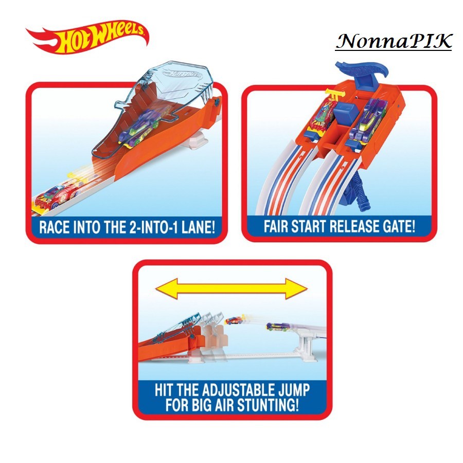 Hot Wheels Drop Race Jump Trackset - Mainan Trek Mobil Balap