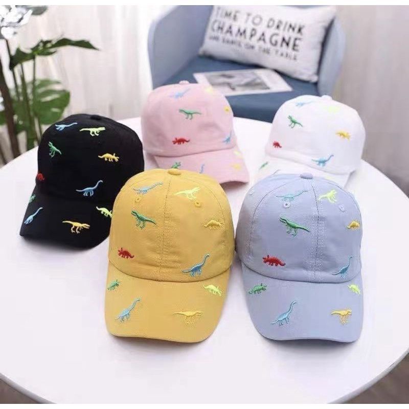 Topi Baseball Anak Laki Laki Anak Perempuan Unisex Model Dinosaurus Bordir Glowing /