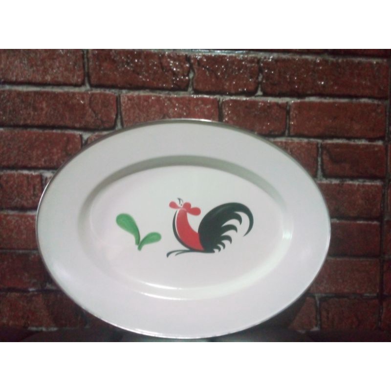 lodor enamel ayam jago/piring oval