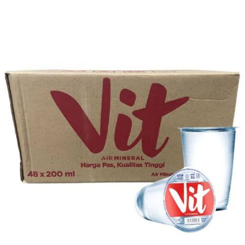 

Air Mineral Vit Gelas 200ml isi 48pcs via Gojek/Grab