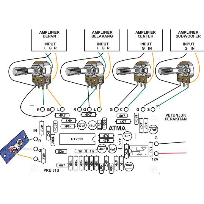Buruan Serbu] Kit Pre-Amp 5.1S Home Theater Pt2399 Surround Processor