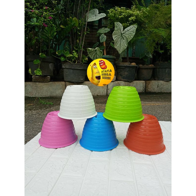 Pot bunga tawon MDN 18 warna warni | Pot bunga hias | Vas bunga plastik
