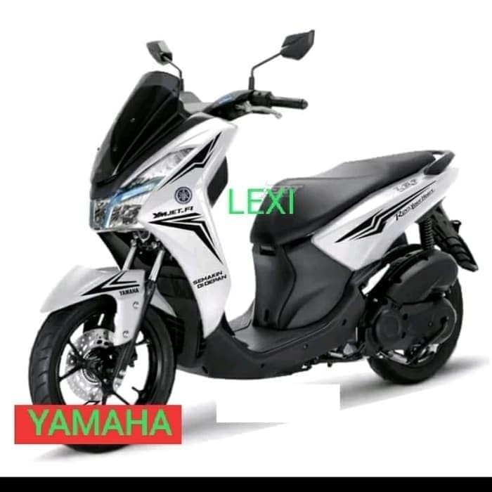 CUTTING STICKER YAMAHA LEXI motor putih sticker hitam1