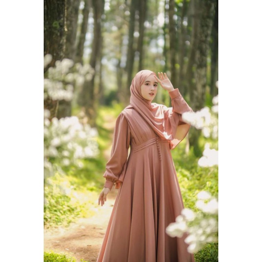 JASMINE DRESS SET PASHMINA BY KAZAMI STORE (ready stock) FREE GIFT