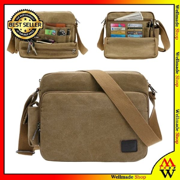 Tas Selempang Pria Tas Slempang Kanvas Tas Selempang Cowok Tas Multifungsi Import Premium AC-76