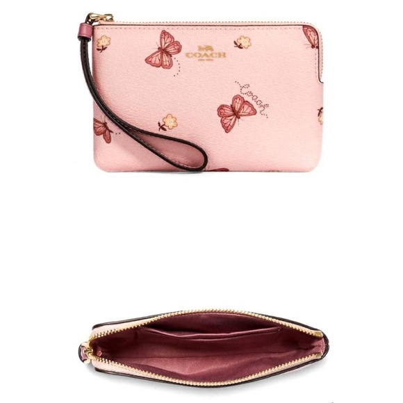 Dompet Coach Butterfly Corner Zip Blossom Pink Multi New Original