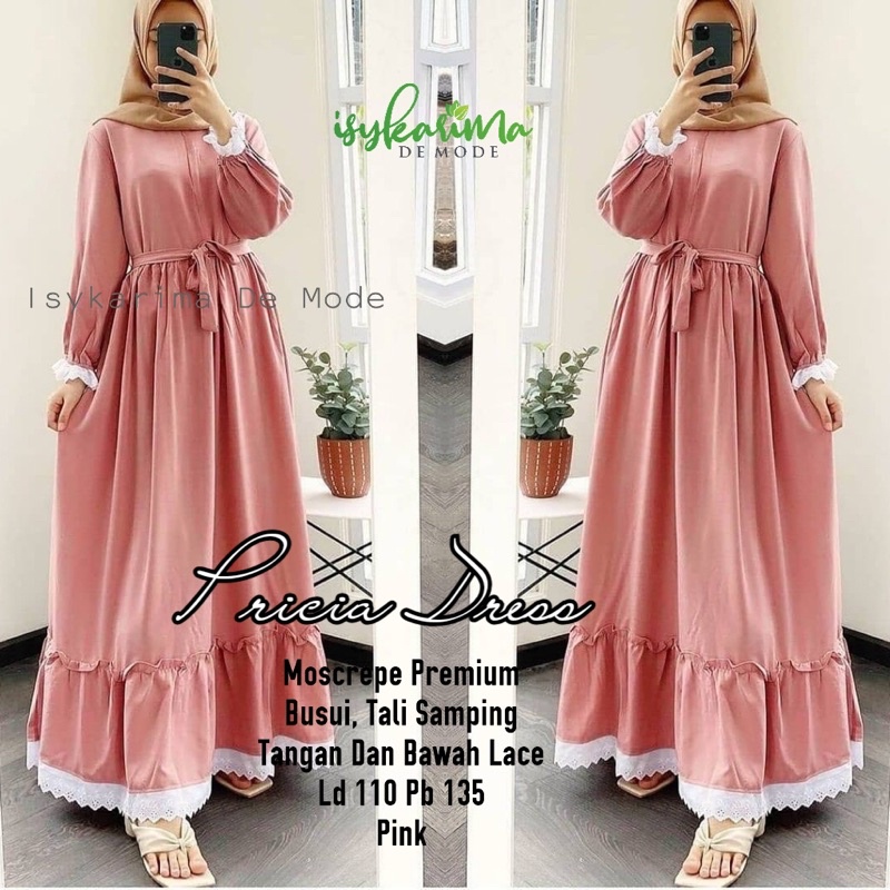 Dress Muslim Bahan Moscrepe / PRICIA DRESS BY ISYKARIMA DE MODE