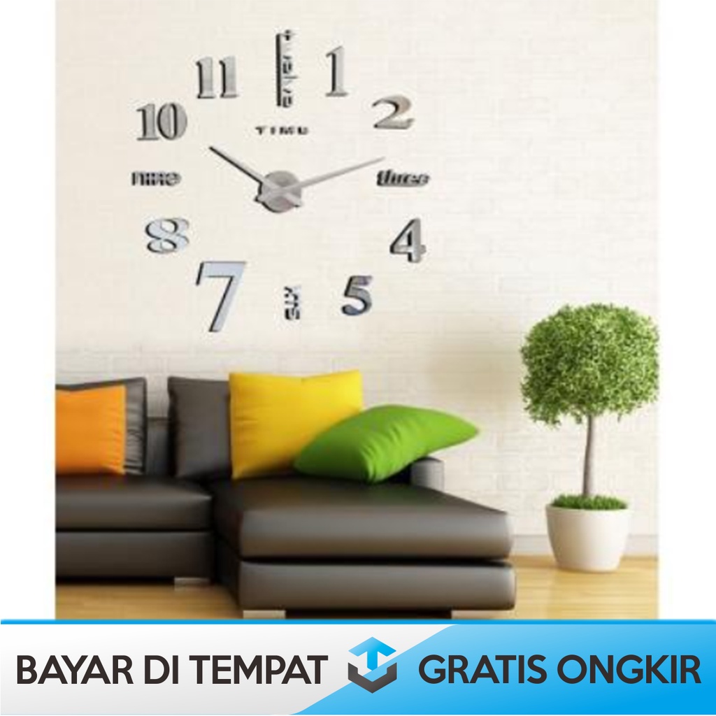 JAM DINDING JUMBO AESTHETIC KAYU DIY TAFFWARE ANALOG GIANT WALL CLOCK