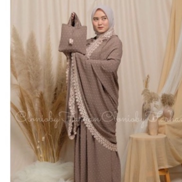 COD Mukena Dewasa 2 in 1 Rayon Viscose Crinkle Airflow URAGIRI Original | Mukena Katun Motif Dots Kr