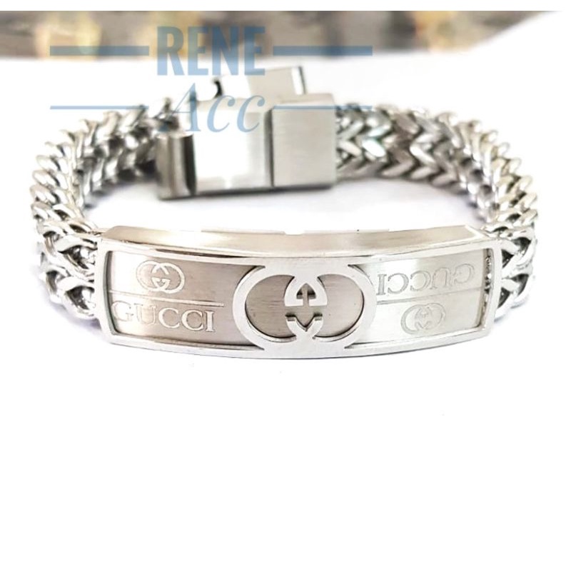 Gelang Rantai pria Titanium Trendy GC anti karat selamanya