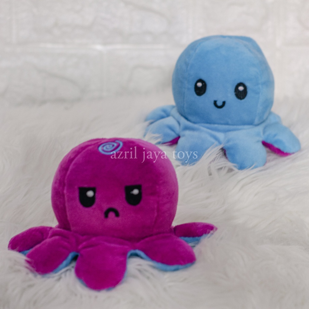 Boneka Gurita Octopus Boneka Ubur Ubur Bolak - Balik Berubah expresi