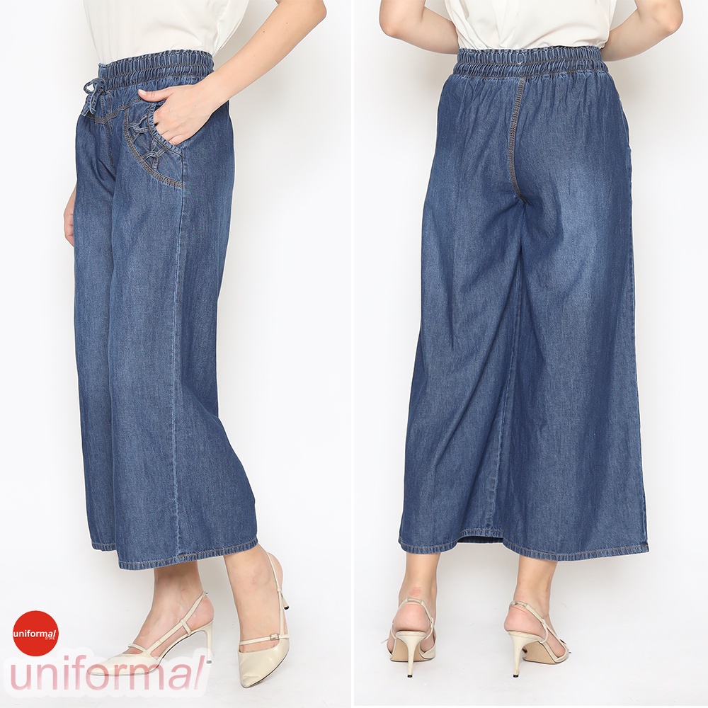 CELANA KULOT JEANS WANITA DEWASA / CLANA ANAK REMAJA TANGGUNG UMUR 8-20 TAHUN CEWEK / KULOT STANDAR JUMBO TALI DEPAN PINGGANG KARET