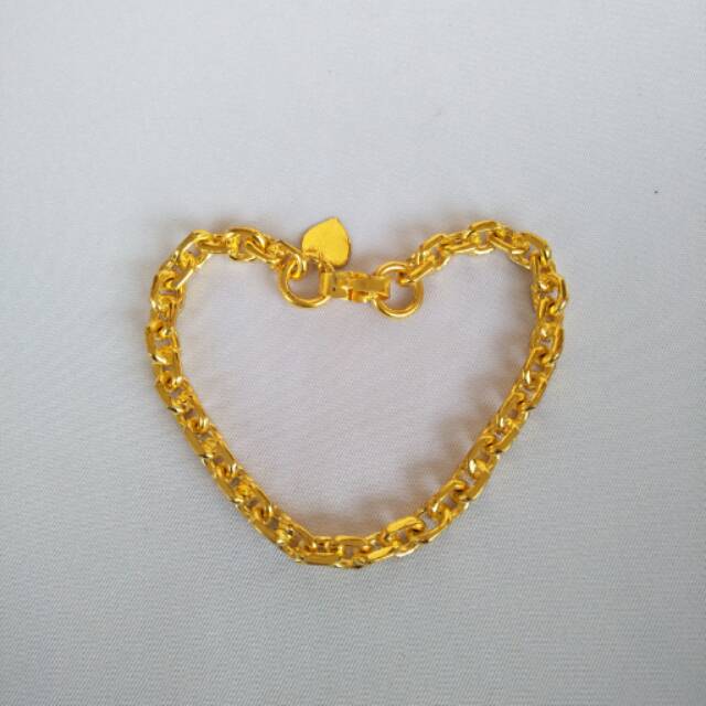 Perhiasan Gelang Nori Rantai Medan Lapis Emas