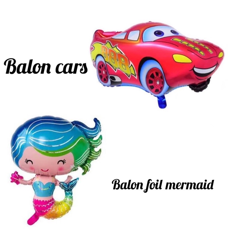 balon putri duyung mermaid balon foil cars mc queen balon foil bentuk duyung cars mobil robot wings poli