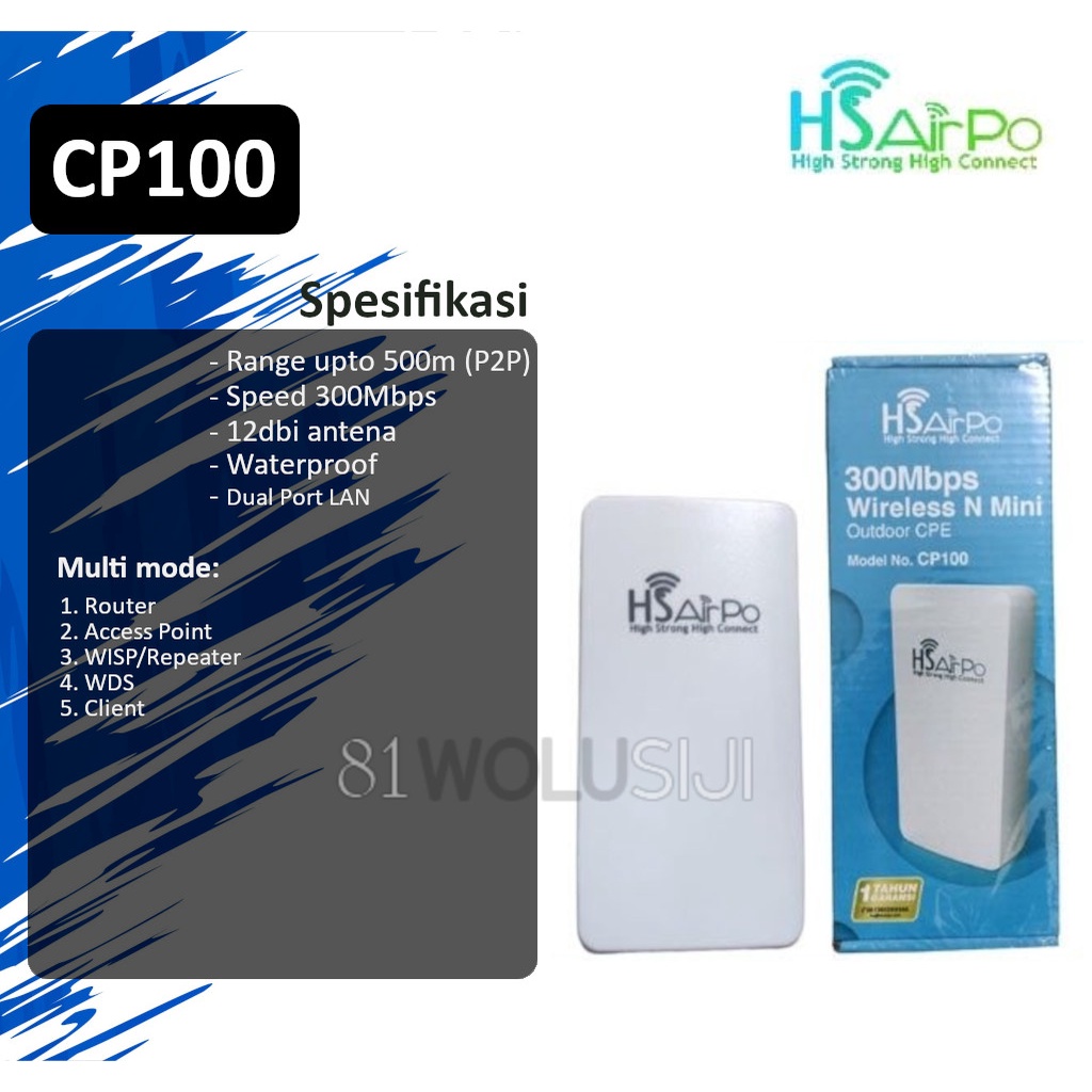 HSAIRPO CP100 300Mbps 2.4GHz Wireless N Outdoor