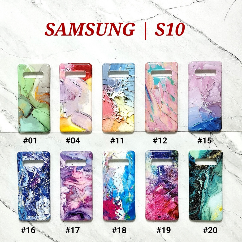 CASE 5G / 5S  V15  A59 / F1S  F11 PRO  S10  S10 PLUS  M10  M20  NOTE 9 - PAINTING GLITER Soft Marble