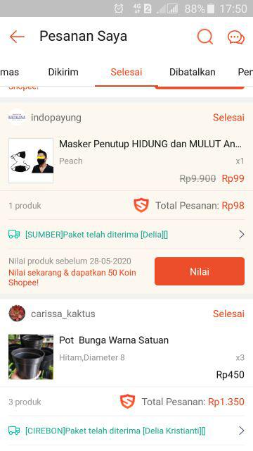 Pot  Bunga Warna Satuan