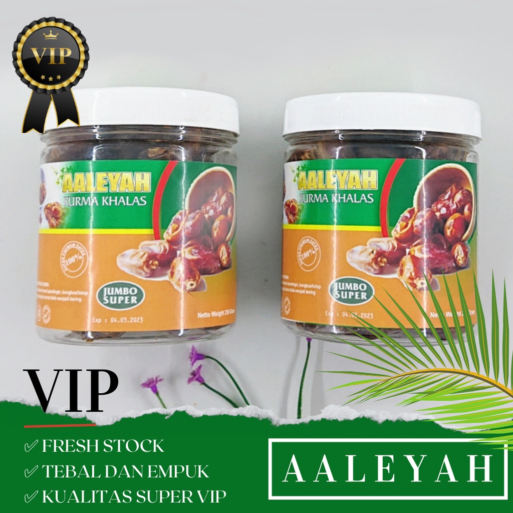 Kurma Khalas VIP 250 gram Khalas Aaleyah kualitas Super Grade A+