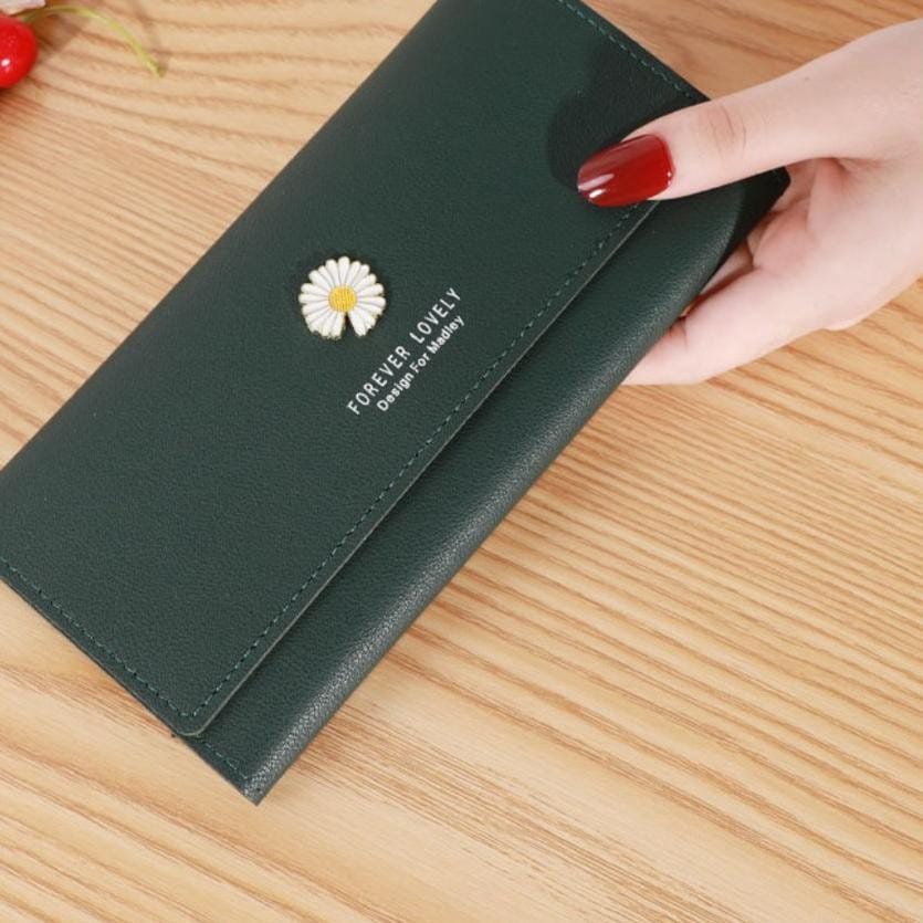 Dompet Panjang Wanita Dompet Murah Cantik Real Pict Motif Bunga Daisy