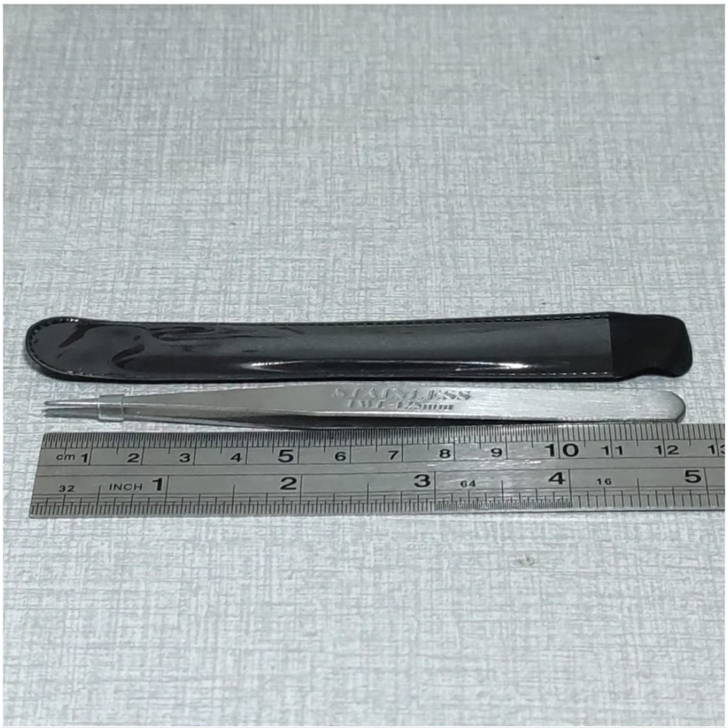 Pinset Benang 125B Tebal 1mm Stainless Steel / Tweezers Stainless