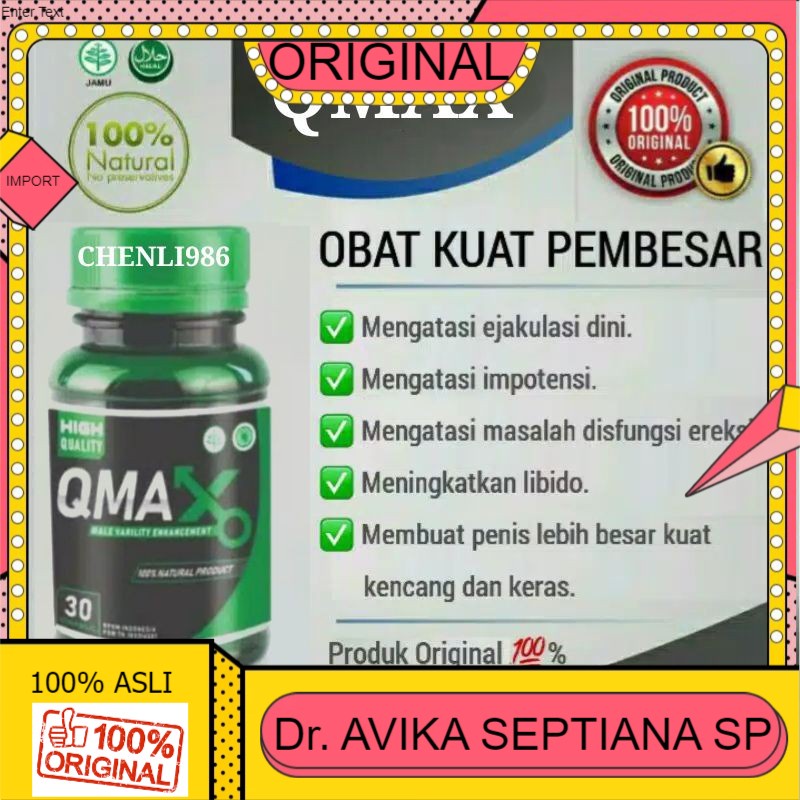 100% ASLI QMAX Obat Herbal Stamina Pria Asli Pembesar MR Pria
